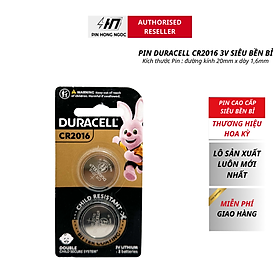 Vỉ 2 Viên Pin CR2032 / CR2025 / CR2016 DURACELL Lithium 3V - Hàng chính hãng