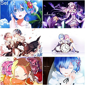 Bộ 6 Poster anime Re Zero Bắt đầu lại ở thế giới khác 2 bóc dán - A3,A4,A5