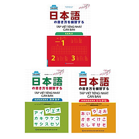 Combo Tập Viết Tiếng Nhật Căn Bản: Hiragana + Katakana + Kanji (Bộ 3 Cuốn) )_MT