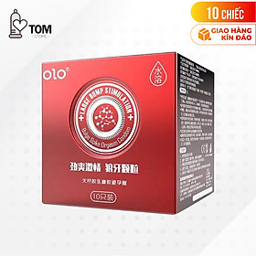 [Hộp 10 cái] Bao cao su OLO 0.01 Large Bump Stimulation - Siêu mỏng, nóng ấm, hương vani