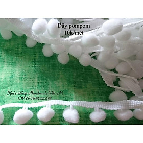 Mua Dây ren pompom đủ màu- Nguyên liệu handmade  dùng trong may mặc