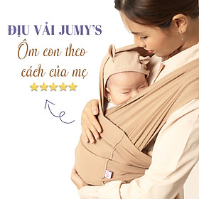 Địu vải Jumys, địu em bé sơ sinh từ 0-36 tháng tuổi, chất cotton mát mịn, thoáng khí, dễ sử dụng – Màu Nâu