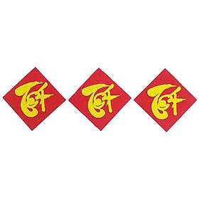 Bộ 3 Chữ "Tết" Thư Pháp 10 cm - Vinacraft - Hình Thoi