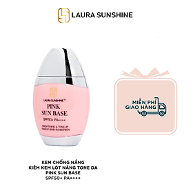 Hình ảnh Kem chống nắng kiêm kem lót nâng tông da Pink Sun Base SPF50+ PA++++- Laura Sunshine