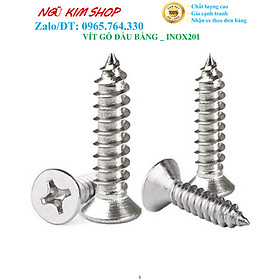 VÍT BẮT GỖ ĐẦU BẰNG 4Ly _ Inox201