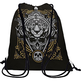Túi Rút Unisex In Hình Sư Tử Và Đâu Lâu - BDAT083