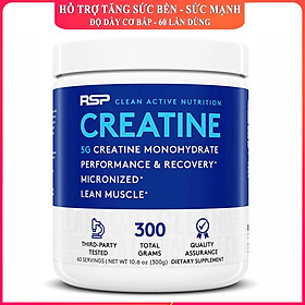 Thực phẩm bổ sung Creatine của RSP hộp 60 lần dùng hỗ trợ tăng sức bền, sức mạnh, độ dày cơ bắp