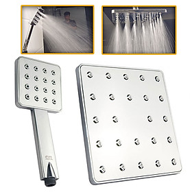 Mua Bộ đài sen  tay sen vuông nhựa ABS mạ Chrome cao cấp Eurolife EL-DSV 02 (Trắng bạc)