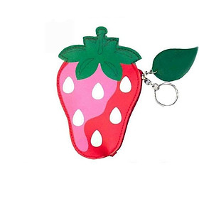 Móc khóa ví da hình trái dâu