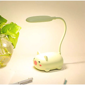Mua Đèn led để bàn sạc usb hình thú dễ thương - Heo - Xanh mint