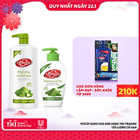 Combo Lifebuoy Sữa Tắm Matcha Và Khổ Qua (850g) + Nước Rửa Tay Matcha Và Nha Đam (180g)
