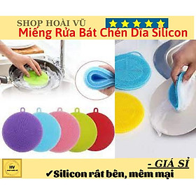 Mua Miếng Rửa Bát Chén Dĩa Silicon Tiện Lợi Cho Nhà Bếp - Miếng Rửa Chén Bát Xoong Nồi Silicon Có Lỗ Treo