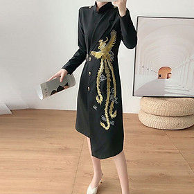 Đầm Thun Thêu Phượng Hoàng Sang Trọng - LV3230