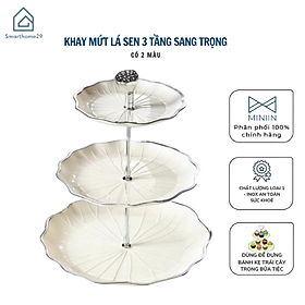 Mua Khay Bánh Kẹo 3 Tầng Lá Sen - Khay Đựng Mứt Trái Cây Decor Tiệc  lễ Tết  Đĩa Khay Mứt 3 Tầng - HÀNG CHÍNH HÃNG MINIIN