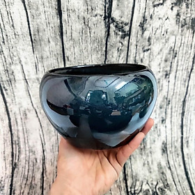 Mua Chậu trồng cây men xanh đậm hỏa biến  hình bóng S2 đẹp  phù hợp trồng cây để bàn  cây phong thủy  độc đáo  sang chảnh