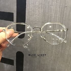 Kính Giả Cận, Gọng Kính Cận Nam Nữ Mắt Vuông Gọng Bạc Trong Suốt Không Độ Hàn Quốc - BLUE LIGHT SHOP