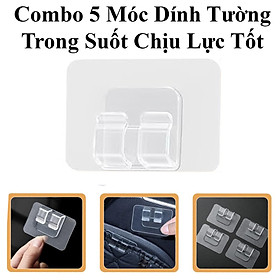 Mua Combo 5 Móc Dính Tường Trong Suốt Chịu Tải 15Kg