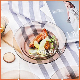 Mua Dĩa Thủy Tinh Nâu Khói Creole 23 cm D3011C