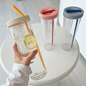 Mua Bình nước detox có khay lọc kèm ống hút 700ml
