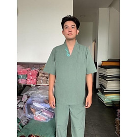 Thời trang phật giáo _ đồ lam đi chùa cho nam và nữ vải cao cấp bigsize 90kg