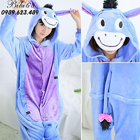 Bộ Đồ hình thú liền thân lông mịn Pijama dành Cho Người Lớn và Trẻ Em Hoạt Hình Cosplay