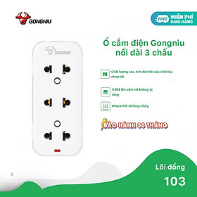 Mua Ổ Cắm Điện Mini Gongniu 3 Ổ Không Kèm Dây – Công Suất 10A/250/2500W – Trắng – Chính Hãng (103)