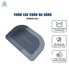 Thảm Lau Chân Nhà Tắm Đa Năng Chất Liệu Chống Trơn Trượt Cao Cấp 4 Lớp Thấm Hút Tốt 40x60cm Loại 1 - Hàng Chính Hãng MINIIN-( Màu Và Chữ Ngẫu Nhiên)