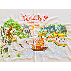 Mua (ĐÃ THÊU) Tranh thêu truyền thống chỉ lụa THUẬN BUỒM XUÔI GIÓ 90x50cm chưa khung