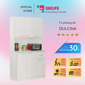 Tủ phòng ăn gỗ hiện đại SMLIFE Dulcina | Gỗ MDF dày 17mm chống ẩm | D90xR40xC170cm