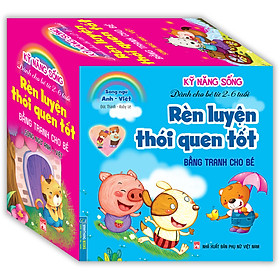 Combo 8 cuốn rèn luyện thói quen tốt - Bằng tranh cho bé 2-6 tuổi (song ngữ Anh - Việt)