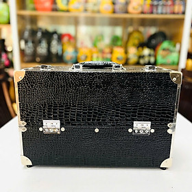 Sale sốc-Thanh lý Cốp bọc gốc inox, đựng dụng cụ make up trang điểm, nail, mi có khóa size 40x21x26 cm