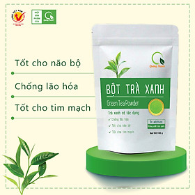 Túi 100g Bột Trà Xanh Quảng Thanh sấy lạnh - 100% búp trà tươi, không chứa chất bảo quản, ngăn ngừa lão hóa, tốt cho não bộ, tim mạch