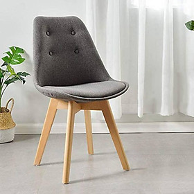Ghế Nordica Nệm Chần Da Giả Bố Chân Gỗ Lớn IBIE