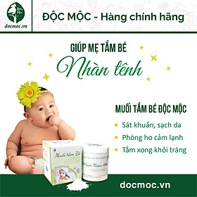 Combo 2 Hộp Muối Tắm Bé Độc Mộc, Muối Tắm Chứa Kháng Sinh Tự Nhiên Hộp 400gr