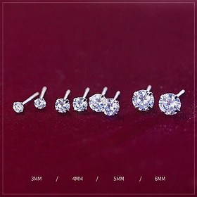 khuyên tai nụ đá bạc s925 đơn giản dành cho cả nam và nữ cá tính