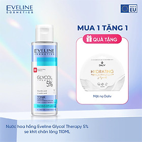 [ Tặng 1 mặt nạ ] Nước hoa hồng Eveline Cosmetics Glycol Therapy AHA 5% se khít chân lông 110ml