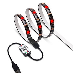 2m LED Color Changing Strip Lights LED TV Backlight USB RGB Strip Light with BT Smartphone APP Controller LED Tape Strip - Black