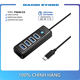 Mua HUB Type C ra 4 Cổng USB 3.0 Orico PW4U-C3 - Hàng Chính Hãng