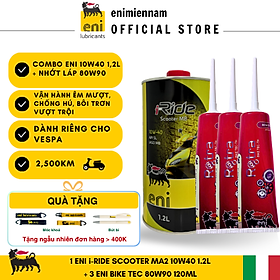 (Nhập khẩu) Combo Eni Scooter 10W40 1.2L + Nhớt Láp 80W90 120ML