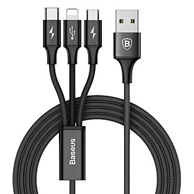 CÁP SẠC 3 ĐẦU TYPE-C ANDROID VÀ LIGHTNING BASEUS LV145