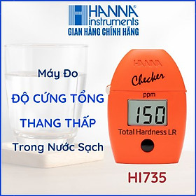 Máy Đo Độ Cứng Tổng CaCO3 Thang Thấp Trong Nước Sạch Có Nồng Độ Thấp Từ 0 Đến 350ppm (mg/L), Checker HANNA HI735, tặng kèm phụ kiện cho 12 lần đo, bảo hành chính hãng