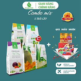 Combo Giàu chất xơ - 5 Hộp trái cây sấy Nonglamfood  Siêu Khoáng Chất  Tăng sức đề kháng  Chuẩn xuất khẩu châu Âu