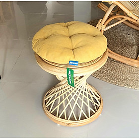 Mua Ghế đôn mây tự nhiên N1 ( nệm vải bố cao cấp)