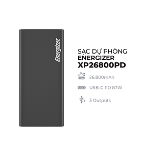 Sạc dự phòng Energizer 26,800mAh /3.7V Li -Ion - XP26800PD - Hàng Chính Hãng