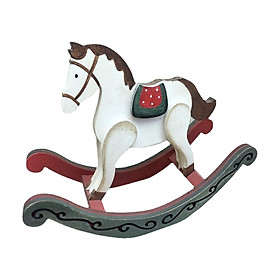 Hình ảnh Christmas Rocking Horse Ornaments ,Wooden Rocking Horse Shaped Craft Christmas Decoration for Gardens Home Cabinets