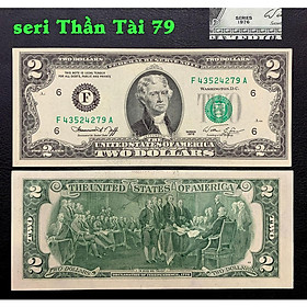 Mua Tiền số đẹp THẦN TÀI 79 - Tờ 2 Đô Mỹ xưa 1976   tờ tiền may mắn nhất thế giới   số seri đuôi 79 ý nghĩa tài lộc  sưu tầm