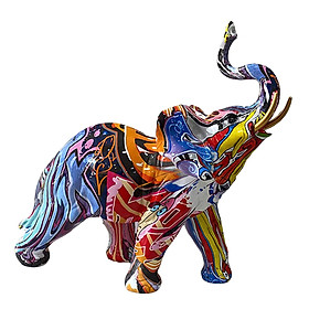 Colorful Elephant Statue Art Decorative Resin for Table Party Decor