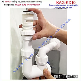 Mua Xả chậu lavabo nhựa nút nhấn KAG-KX10  bộ xả lavabo cho nước nhiễm phèn chất liệu nhựa 100% tiện dụng siêu bền