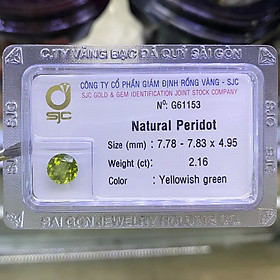 Mua Viên đá peridot ngọc olivin kiểm định tự nhiên mài giác tròn phong thủy