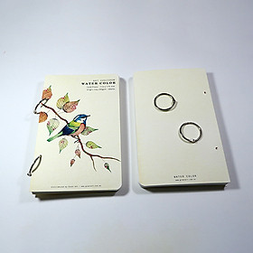 Giấy vẽ màu nước vẽ lên màu đẹp tự nhiên khổ (11 x 17.5) 40 tờ bo góc - Bìa màu kem 